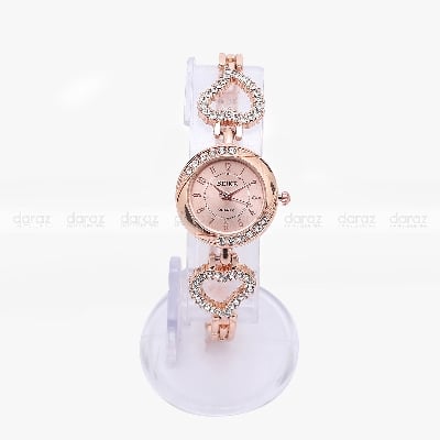 Picture of Ladies Beike Exclusive Stone Case Heart Shaped Stonned Stainless Steel Ladies Watch 