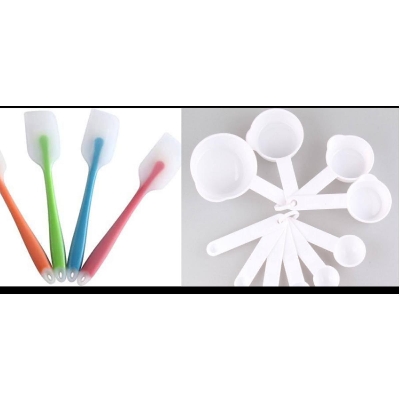 Picture of Full silicone spatula and measurement cup combo pack of 2 items -Multicolor