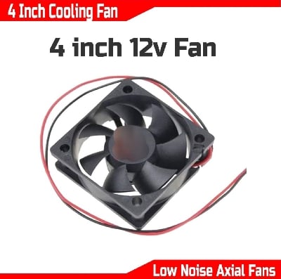 Picture of 4 Inch DC 12V Brushless Bearing Lower Noise Level DC Axial Colling Fan Black