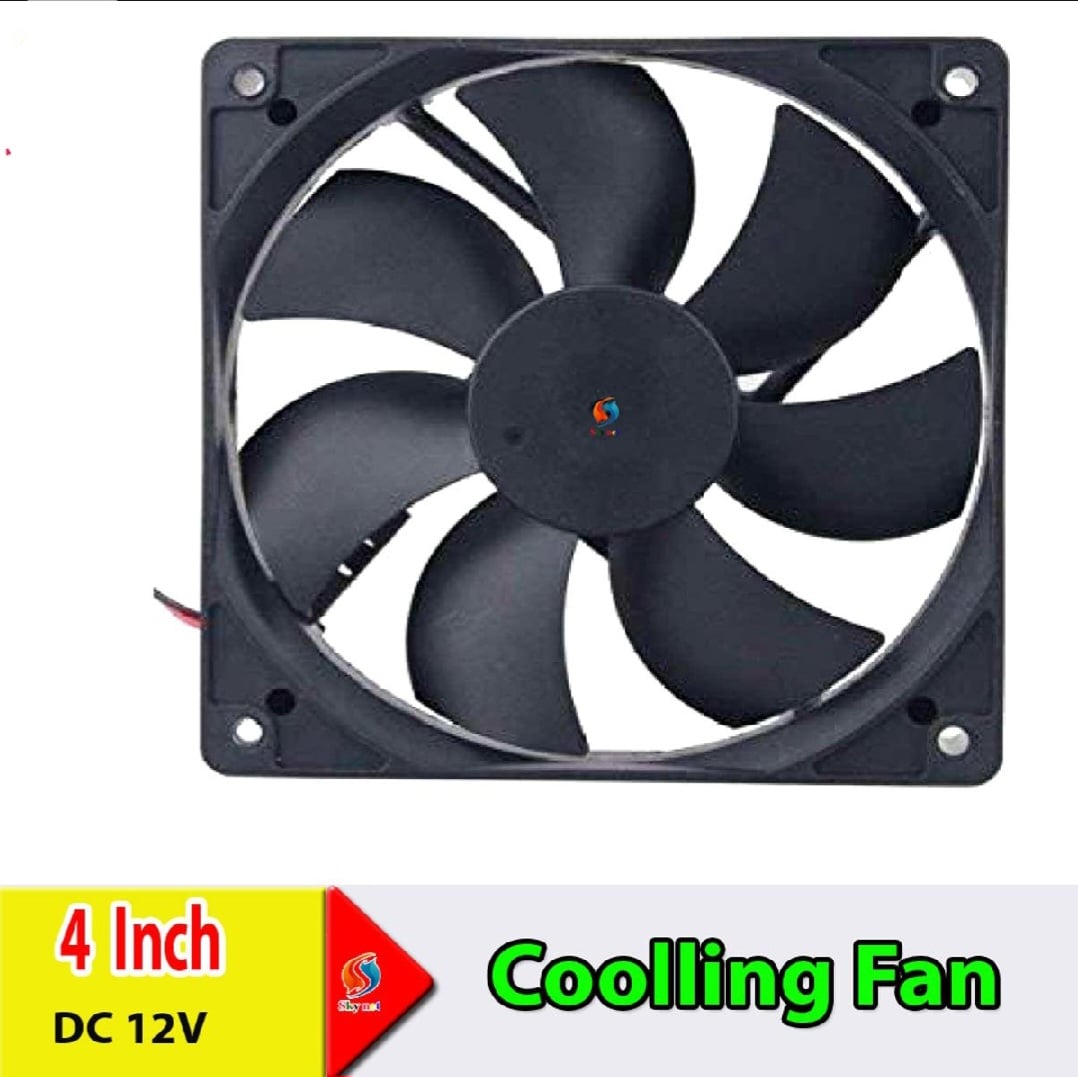Picture of 4 Inch DC 12V Brushless Bearing Lower Noise Level DC Axial Colling Fan Black