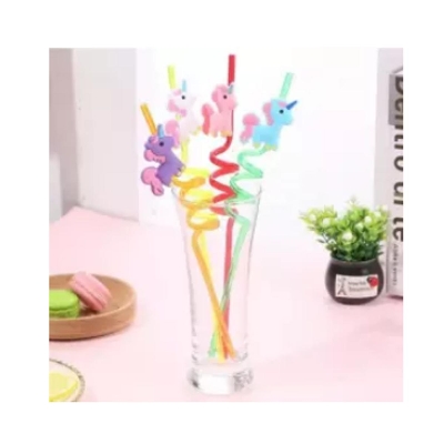 Picture of Cute Cartoon Fish Drinking Straw - 4 pcs -Multicolor