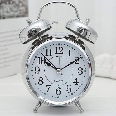Picture of Small Black Alarm Clock/Twin Bell Table Clock - Loud Alarm Clock - Stylish Timekeeping for Home Office & Students 