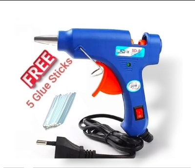 Picture of 20 Watt Hot Melt Glue Gun with 5 pcs Glue Stick Free Multicolor