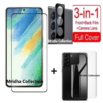 Picture of 3in1 Protector Combo Pack for Samsung Galaxy S22 5G  (Premium Full Screen Protector Glass + Back Hydrogel Protector Poly + 3D Camera Lens Protector)