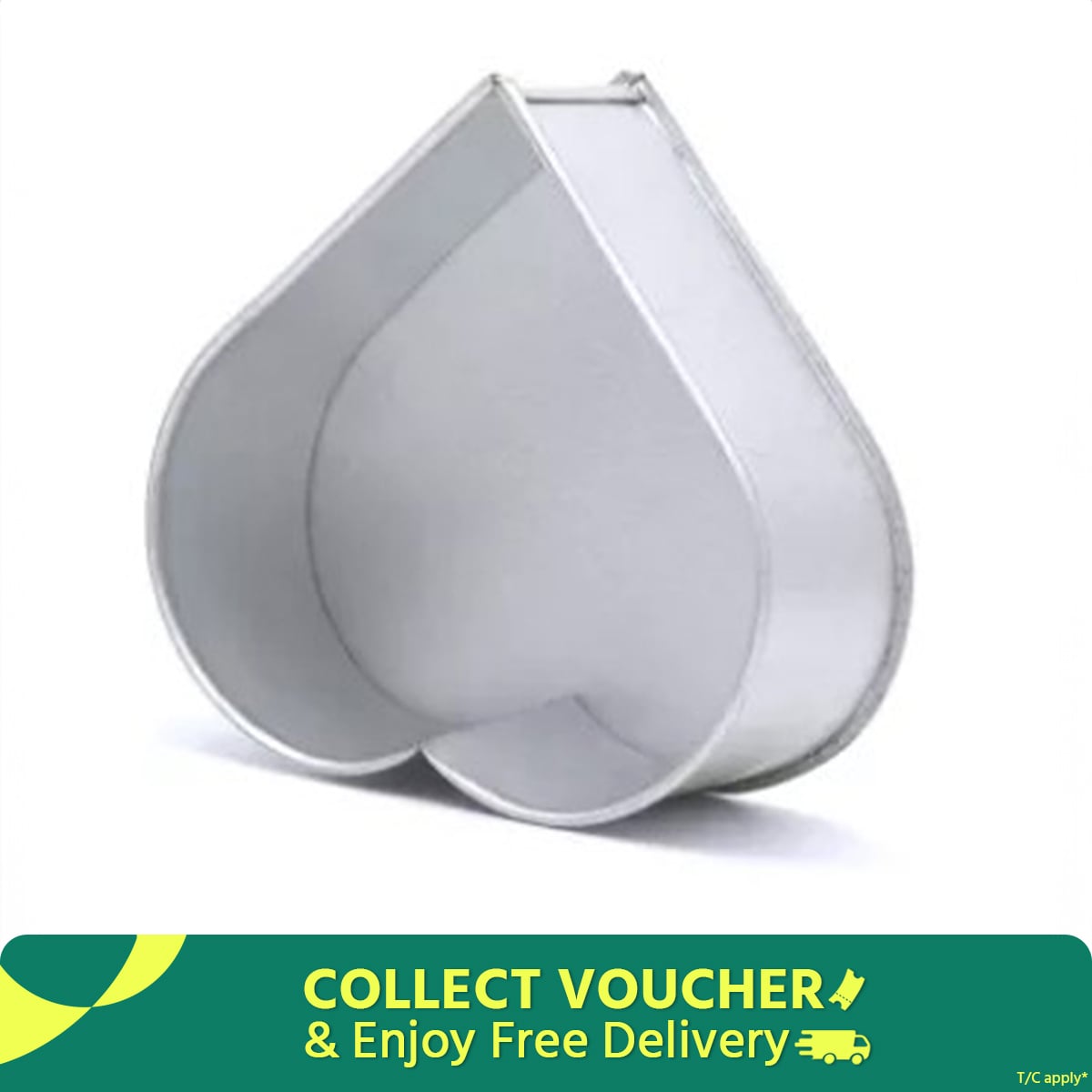 Picture of 1 Pound Love Shape Cake Mold 6 inch Love shape cake decoration mold aluminum cake mold cake baking mold -Silver