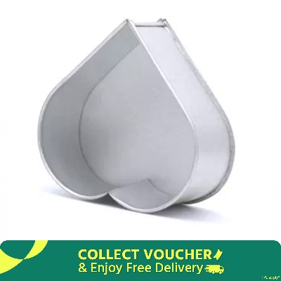 Picture of 1 Pound Love Shape Cake Mold 6 inch Love shape cake decoration mold aluminum cake mold cake baking mold -Silver