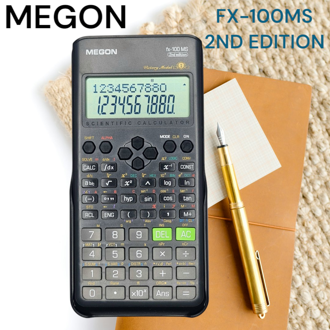 Picture of MEGON FX-100MS 2nd Edition Scientific Calculator Good Quality For Students 2 Years Warranty Grey