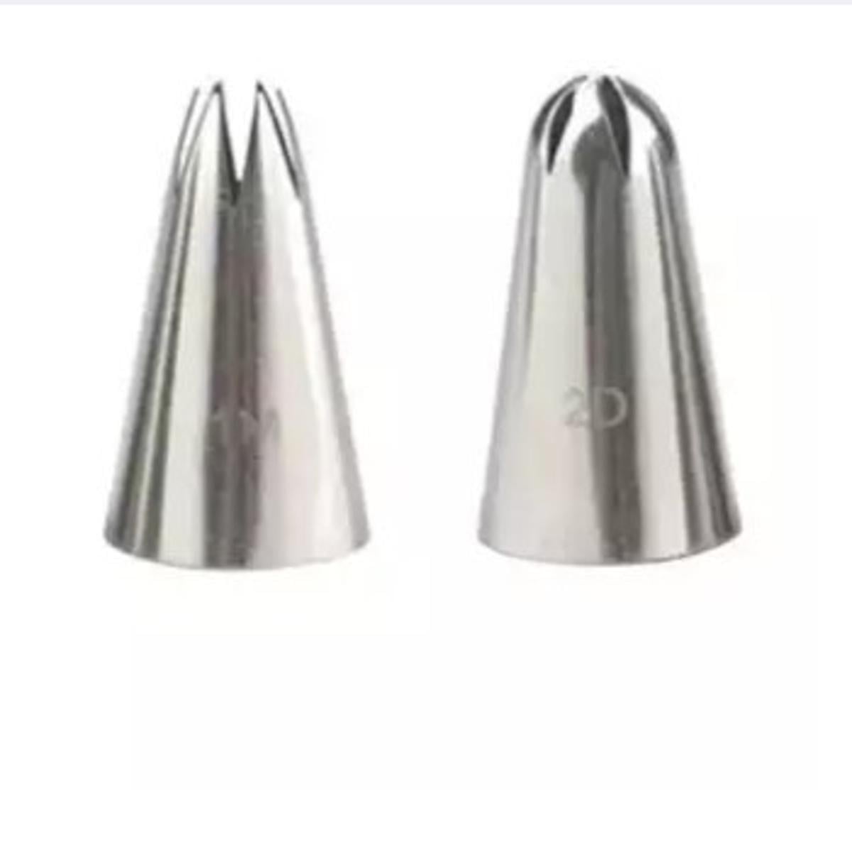 Picture of 2D & 1M Large Size Rose Flower Cake DECORating Icing Tip, Muffin Cupcake Decoration Srtainless Steel Nozzle -Silver