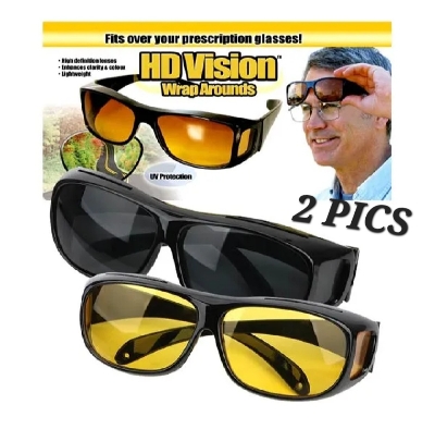 Picture of HD Night Vision Sunglasses 2peices For Driving Black