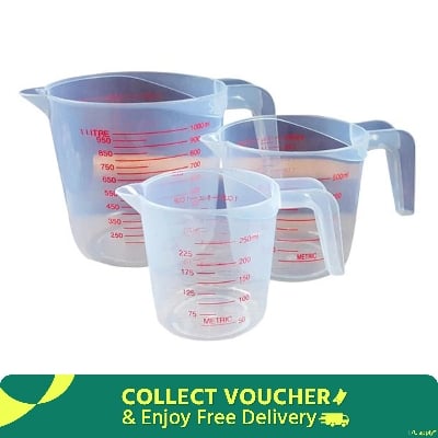 Picture of 3 pcs Mesurment Mug set Capacity-250ml,500ml,1000 ml - Coffee Mug - Coffee Mug - Coffee Mug -White