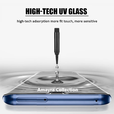 Picture of Samsung Galaxy S7 Edge (A+ GRADE) Premium UV Tempered Glass Screen Protector Curved with Liquid Glue and UV Light -Transparent Clear