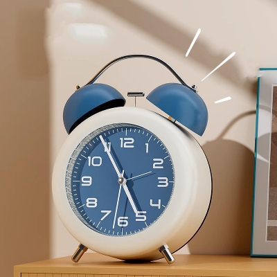 Picture of Sweep Round Medium Size Silence Analog Alarm Clock Snooze Function Modern Desktop Clock 