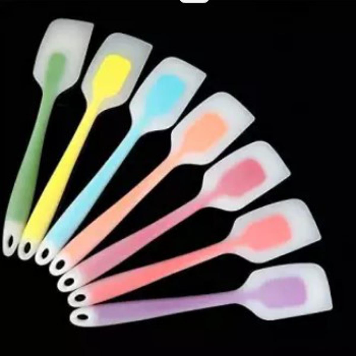 Picture of New baking tools for cake double spatula silicone spoon baking and pastry spatulas scraper dough mixer butter ice cream scoop -Multicolor