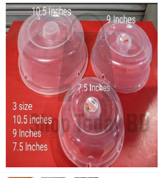 Picture of Microwave Food Cover Set - 3 Pcs, Clear Plastic, Non-Stick, Splatter Guard, Multiple Sizes
