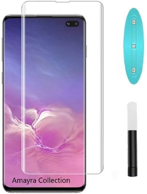 Picture of Samsung Galaxy S10+ / Samsung Galaxy S10 Plus (A+ GRADE) Premium UV Tempered Glass Screen Protector Curved with Liquid Glue and UV Light -Transparent Clear