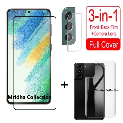 Picture of 3in1 Protector Combo Pack for Samsung Galaxy S22+ 5G / S22 Plus 5G (Premium Full Screen Protector Glass + Back Hydrogel Protector Poly + Camera Lens Protector)