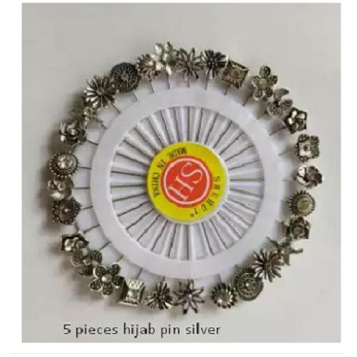 Picture of 5 Pieces Metal Hijab Pin for Women - Silver -Silver