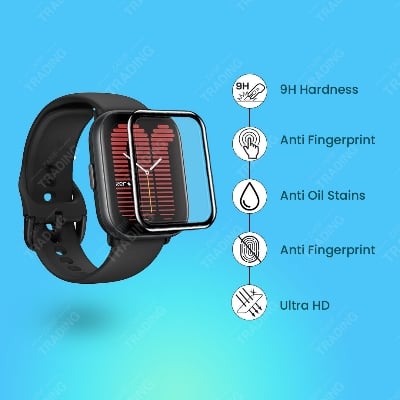 Picture of Amazfit Active Smart Watch Full Coverage Plastic Screen Protector (3 Pcs)