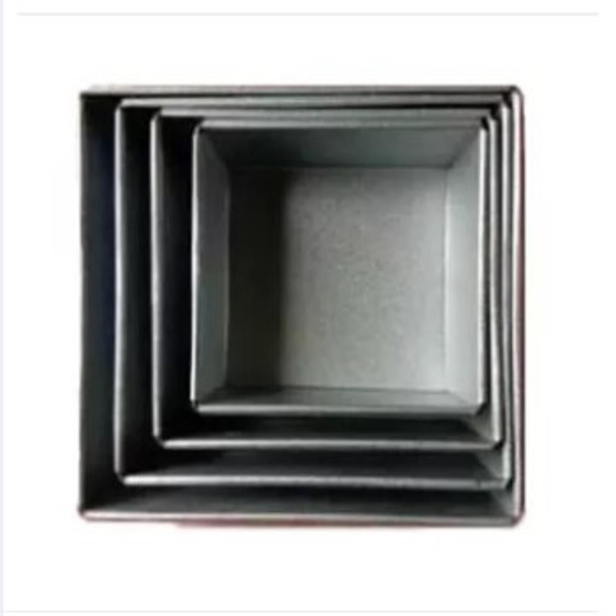 Picture of 4Pcs Square Shape Cake Mold, Aluminum Round Cake Mold 4Pis Set, Make Cake, Pudding And More, Oven Proof Cake Pan Set. - Cake Decoration Tools -Silver