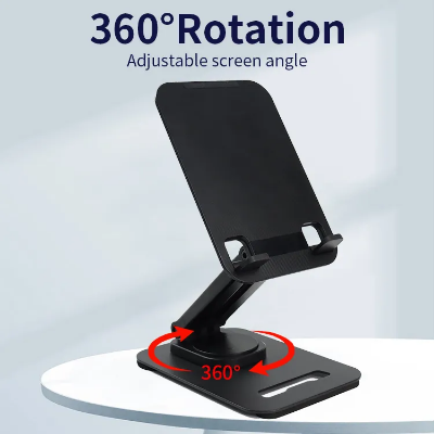 Picture of Jmary MK-62 Adjustable Desktop Mobile & 360° Rotating Tablet Holder Sturdy & Hands Free Stand (Black)