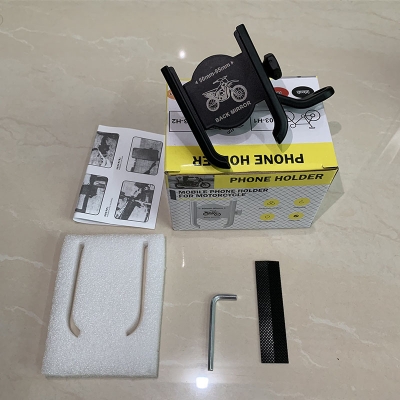 Picture of High Quality Aluminum Alloy Bike & Motorcycle Mobile Holder Adjustable Durable & Secure Phone Bracket for Riders (Mount 03-H1 Black)