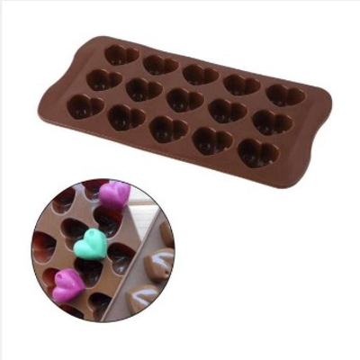 Picture of Silicone Ice-Cube Chocolate Cake Jelly Tray Pan Heart Maker Mold Mould -Chocolate