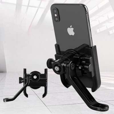 Picture of High Quality Aluminum Alloy Bike & Motorcycle Mobile Holder Adjustable Durable & Secure Phone Bracket for Riders (Mount 03-H1 Black)