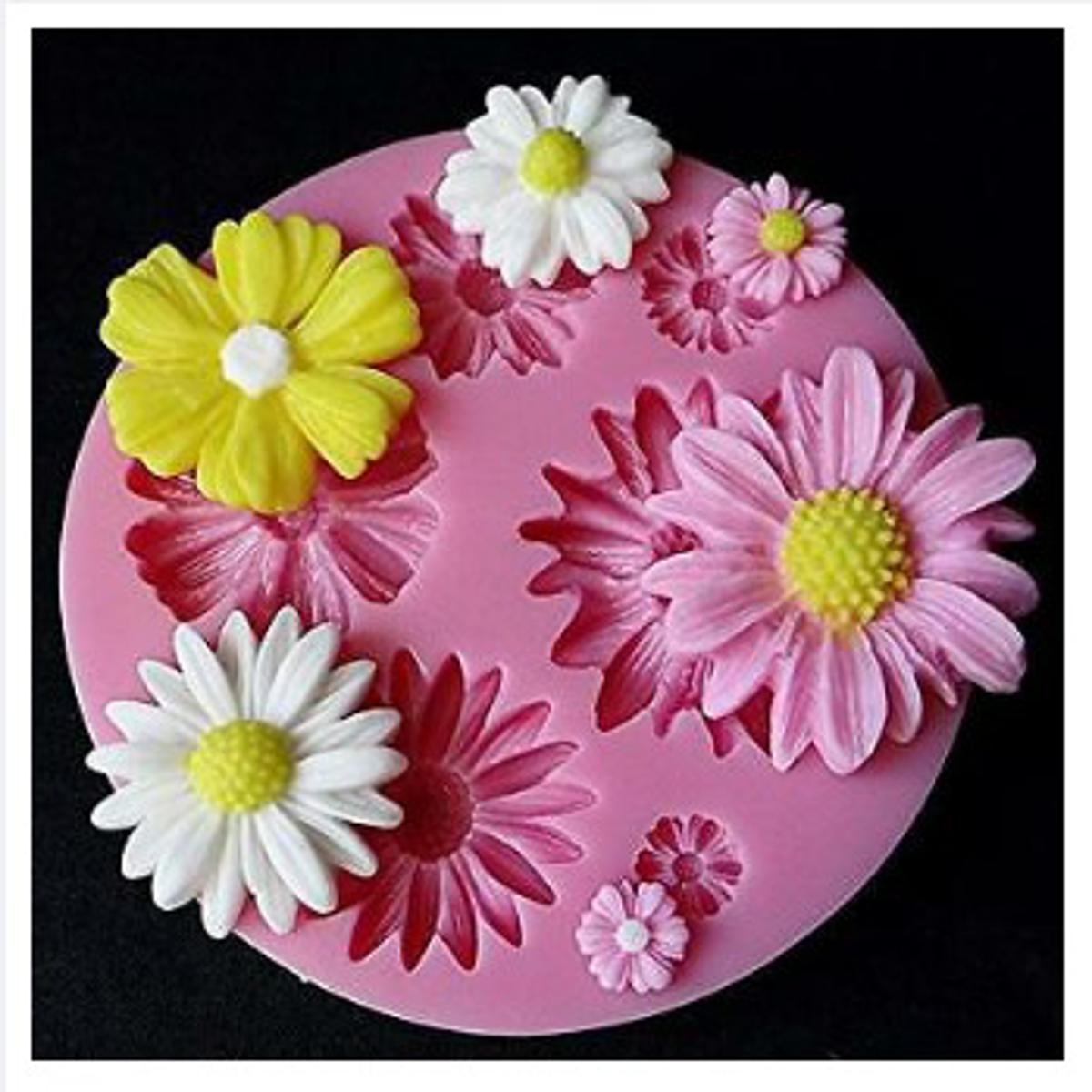 Picture of 3D Flower Silicone Mold Fondant Cake Decorating Chocolate Sugarcraft Mould DIY -Pink