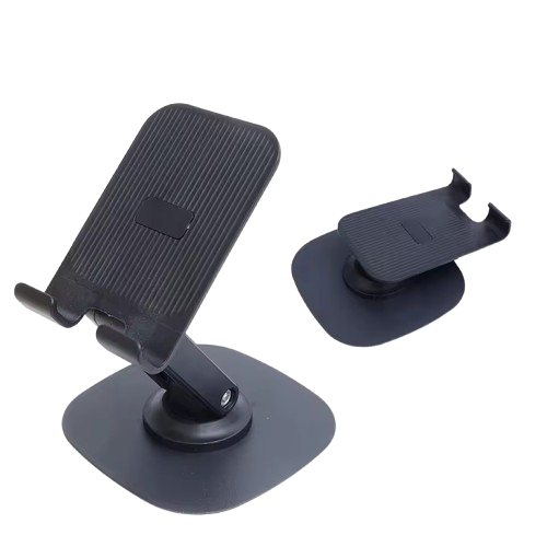 Picture of Adjustable Foldable Phone & Tablet Stand 360° Rotating Desktop Holder Anti Slip & Sturdy Design Metal Base Stand (Black)