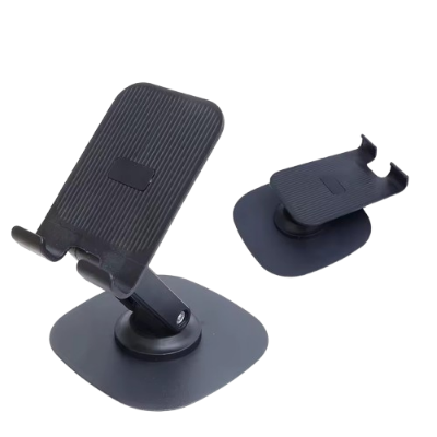 Picture of Adjustable Foldable Phone & Tablet Stand 360° Rotating Desktop Holder Anti Slip & Sturdy Design Metal Base Stand (Black)