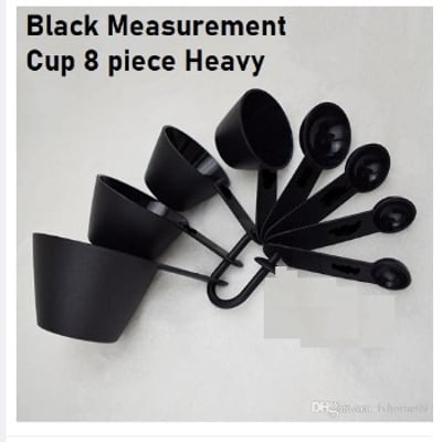 Picture of Professional Measurement Cup and Spoon Set Kitchen Baking Tools 8 piece set - Black -Black