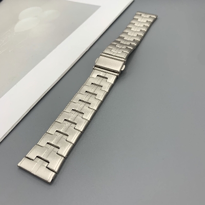 Picture of 22mm Stainless Steel Watch Band H-Link Metal Bracelet Strap with Butterfly Buckle for Smartwatches & Luxury Watches (Starlight,Not Specified)