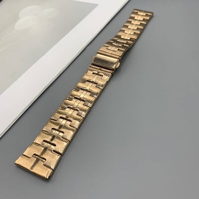 Picture of 22mm Stainless Steel Watch Band H-Link Metal Bracelet Strap with Butterfly Buckle for Smartwatches & Luxury Watches (Rose Gold,Not Specified)