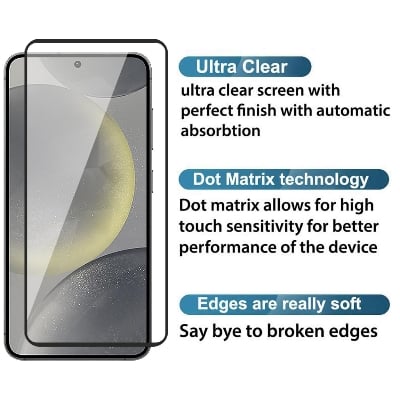 Picture of Samsung Galaxy S24 5G (5D 9D 11D 13D 21D) Screen Protector Tempered Glass Film 9H Hardness Full Coverage No Bubbles and Fingerprint Scratch-Resistant