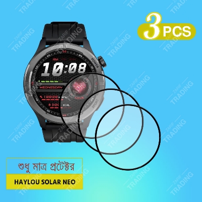Picture of Haylou Solar Neo Smart Watch Screen Protector HD Clear Ultra-Thin Glass & PMMA Full Coverage Scratch & Fingerprint Resistant (3 Pcs Plastic)
