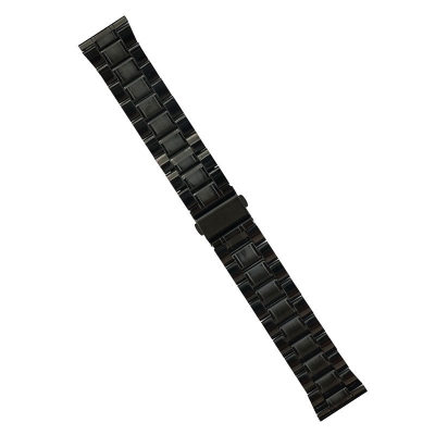 Picture of 22mm Premium Stainless Steel Watch Strap Five Bead Solid Metal Bracelet with Double Snap Clasp Compatible with Smartwatches & Traditional Watches (Black,Not Specified)