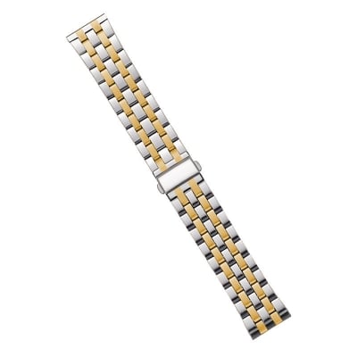 Picture of 22mm Premium Stainless Steel Watch Strap Jubilee Style Two Tone with Butterfly Buckle (Silver Gold,Not Specified)