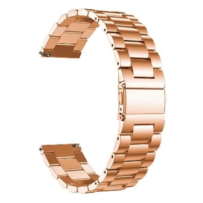 Picture of 22mm Stainless Steel Premium Watch Strap Durable Metal Replacement Band for Smartwatches & Traditional Watches Classic & Adjustable (Rose Gold,Not Specified)