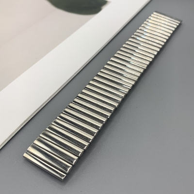 Picture of 22mm Stainless Steel Elastic Stretchable Watch Band Adjustable Metal Strap for Smartwatches & Traditional Watches (Silver,Not Specified)