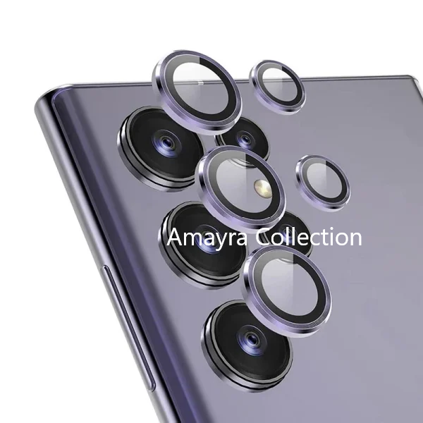 Picture of Samsung Galaxy S24 Ultra 5G 5-PCS Ring Camera Lens Protector 360 Degree Protection Camera Aluminium with Tempered Glass (Titanium Violet)