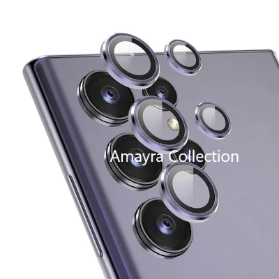 Picture of Samsung Galaxy S24 Ultra 5G 5-PCS Ring Camera Lens Protector 360 Degree Protection Camera Aluminium with Tempered Glass (Titanium Violet)