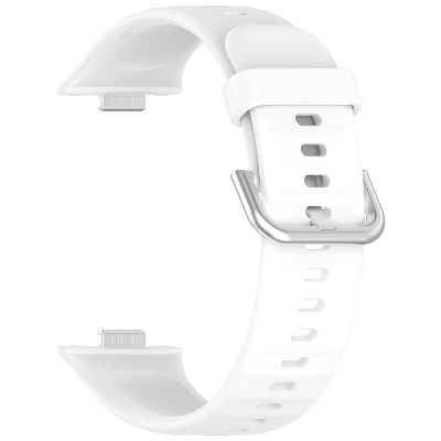 Picture of Huawei Watch Fit 3 Silicone Strap Soft Durable & Adjustable Wristband with Metal Plug Replacement Sport Band for Huawei Watch Fit 3 (White,Not Specified)