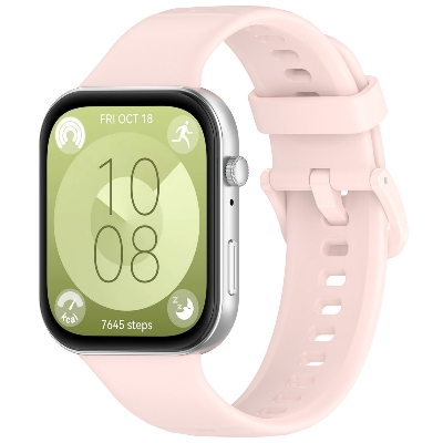 Picture of Huawei Watch Fit 3 Silicone Strap Soft Durable & Adjustable Wristband with Metal Plug Replacement Sport Band for Huawei Watch Fit 3 (Light Pink,Not Specified)
