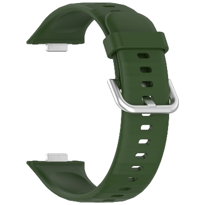 Picture of Huawei Watch Fit 3 Silicone Strap Soft Durable & Adjustable Wristband with Metal Plug Replacement Sport Band for Huawei Watch Fit 3 (Army Green,Not Specified)