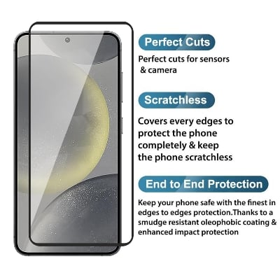 Picture of Samsung Galaxy S24 5G Premium Full Coverage Glass Protector Tempered Glass Screen Protector 9H Hardness