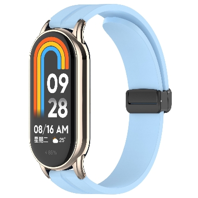 Picture of Mi Band 9 Mi Band 8 Extra Large Silicone Strap for 12mm Magnetic Folding Sport Band Compatible Quick Release for Xiaomi Band 9 & Xiaomi Band 8 (Stretch Blue,Not Specified)