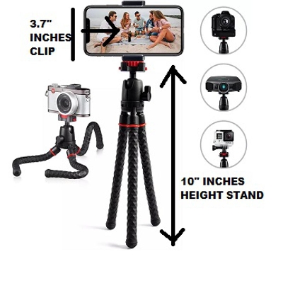 Picture of Portable Big Flexible Octopus Travel Tripod For Mobile & DSLR -Black