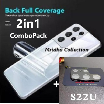 Picture of 2in1 Back Protector Combo Pack for Samsung Galaxy S23 Ultra 5G (Back Hydrogel Poly Protector + 3D Camera Lens Protector Glass)