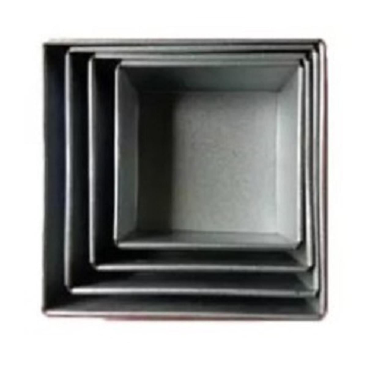 Picture of Cake Mold 4Pcs Square Shape  , Aluminum , Make Cake, Pudding And More, Oven Proof Cake Pan Set. ( 6.7.8.9 Inches ) -Silver
