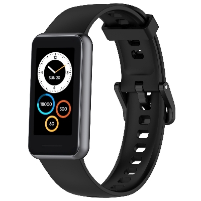 Picture of Realme Band 2 Silicone Replacement Strap Soft Adjustable Durable Wristband for Comfortable Fit (Black,Not Specified)